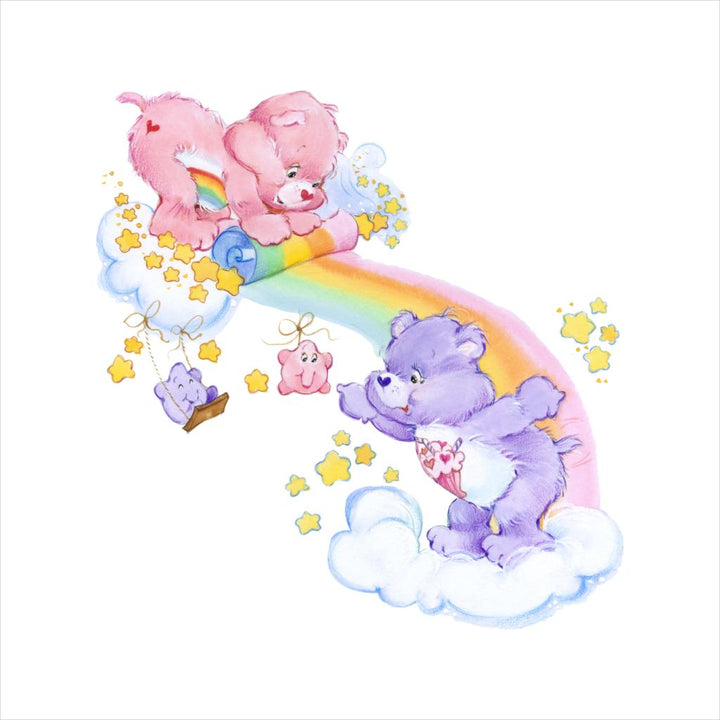 Cheer Bear And Share Bear Unrolling A Rainbow Women's Sweatshirt-Care Bears Store