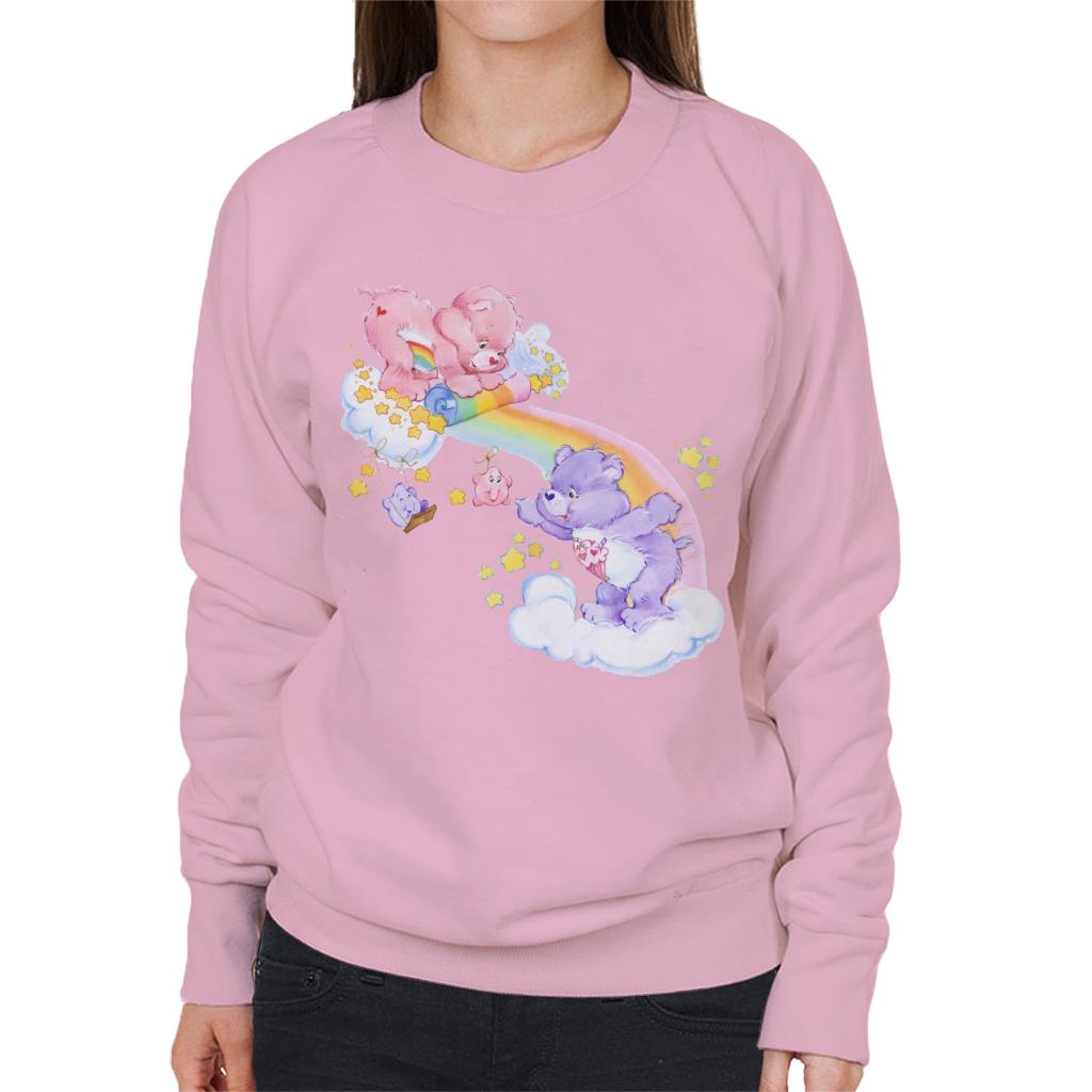 Cheer Bear And Share Bear Unrolling A Rainbow Women's Sweatshirt-Care Bears Store