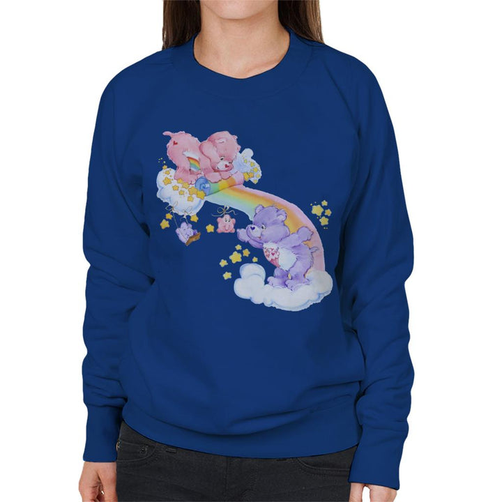 Cheer Bear And Share Bear Unrolling A Rainbow Women's Sweatshirt-Care Bears Store