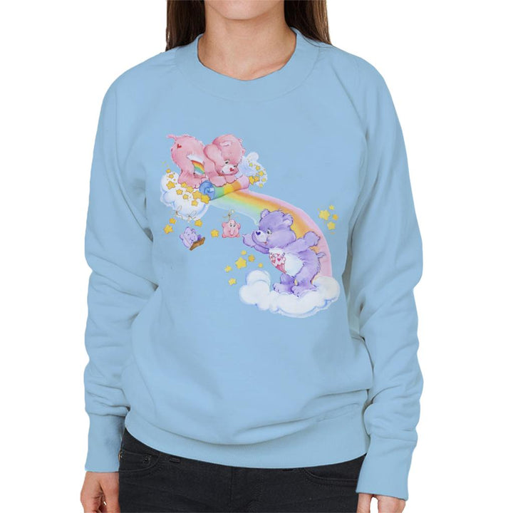 Cheer Bear And Share Bear Unrolling A Rainbow Women's Sweatshirt-Care Bears Store